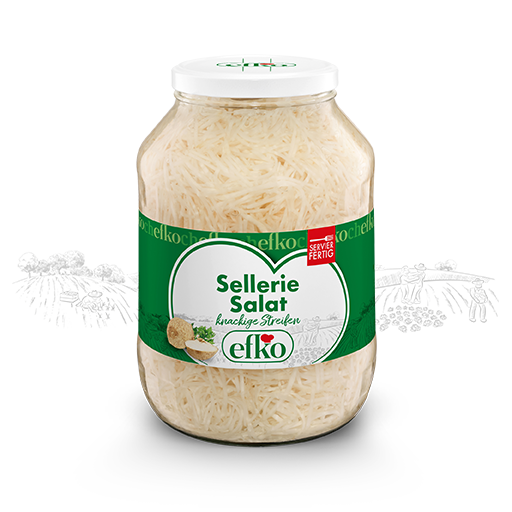 Sellerie Salat Streifen, Sauergemüse im Glas von efko
